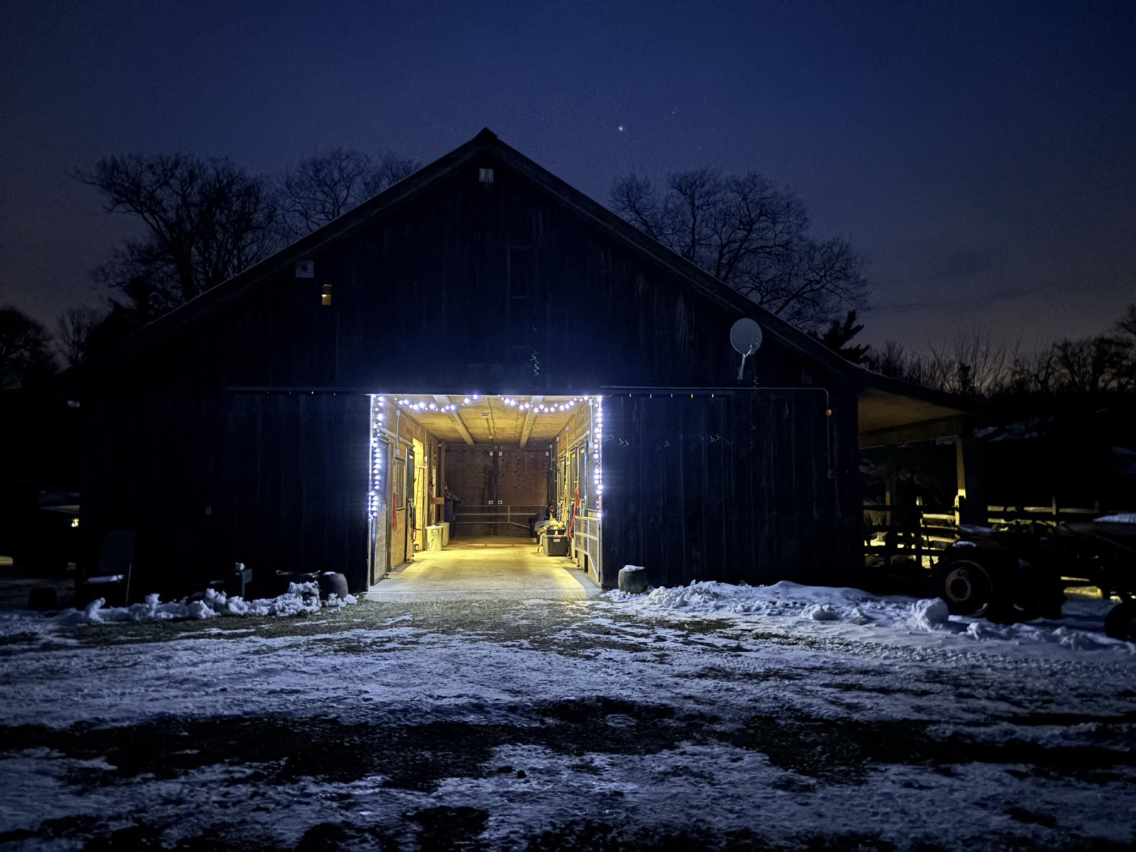 Winter Barn Lights